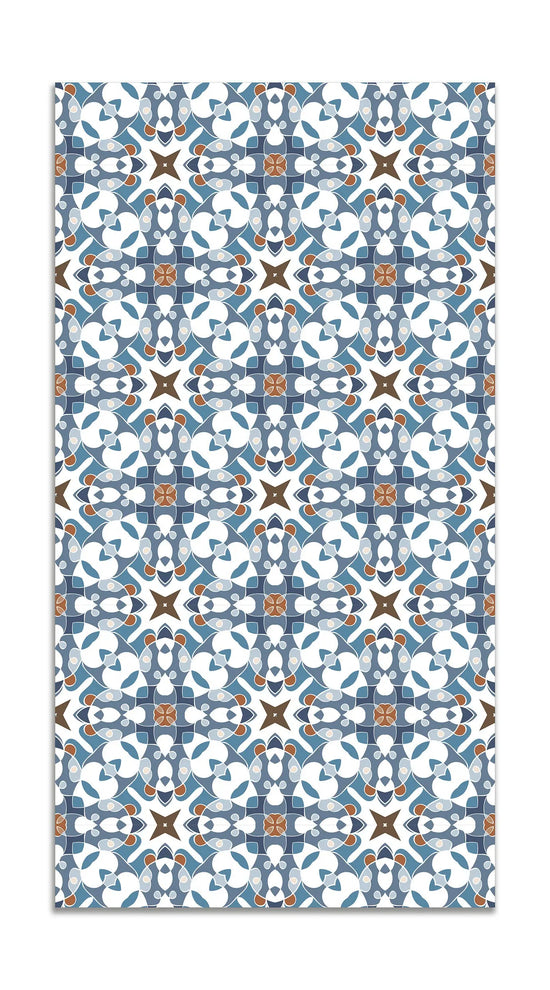 Alfombra Azulejo Hidráulico Tipo Oriental Azul freeshipping - Home and Living
