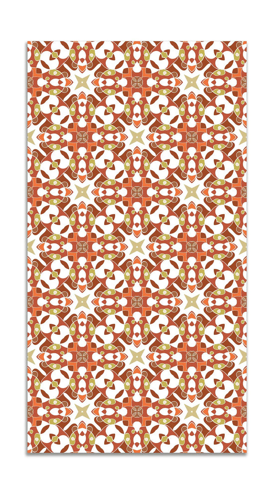 Alfombra Azulejo Hidráulico Tipo Oriental Naranja freeshipping - Home and Living
