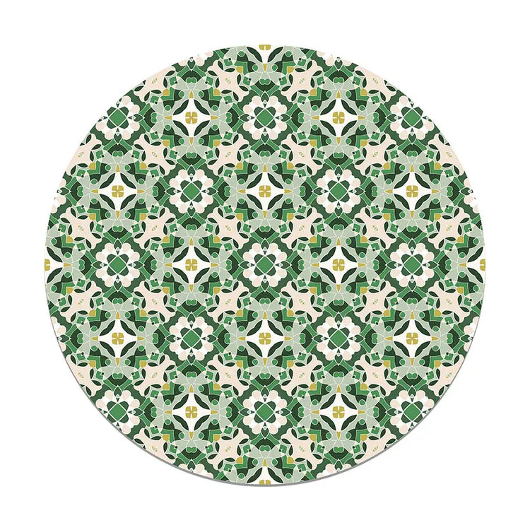 Alfombra Hidráulico Oriental Verde Redonda freeshipping - Home and Living