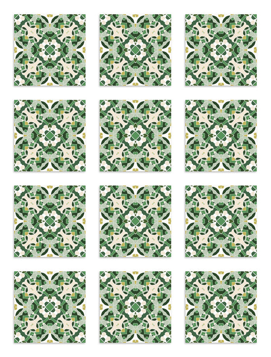 Azulejo Adhesivo Oriental Hidráulico Verde Home & Living 