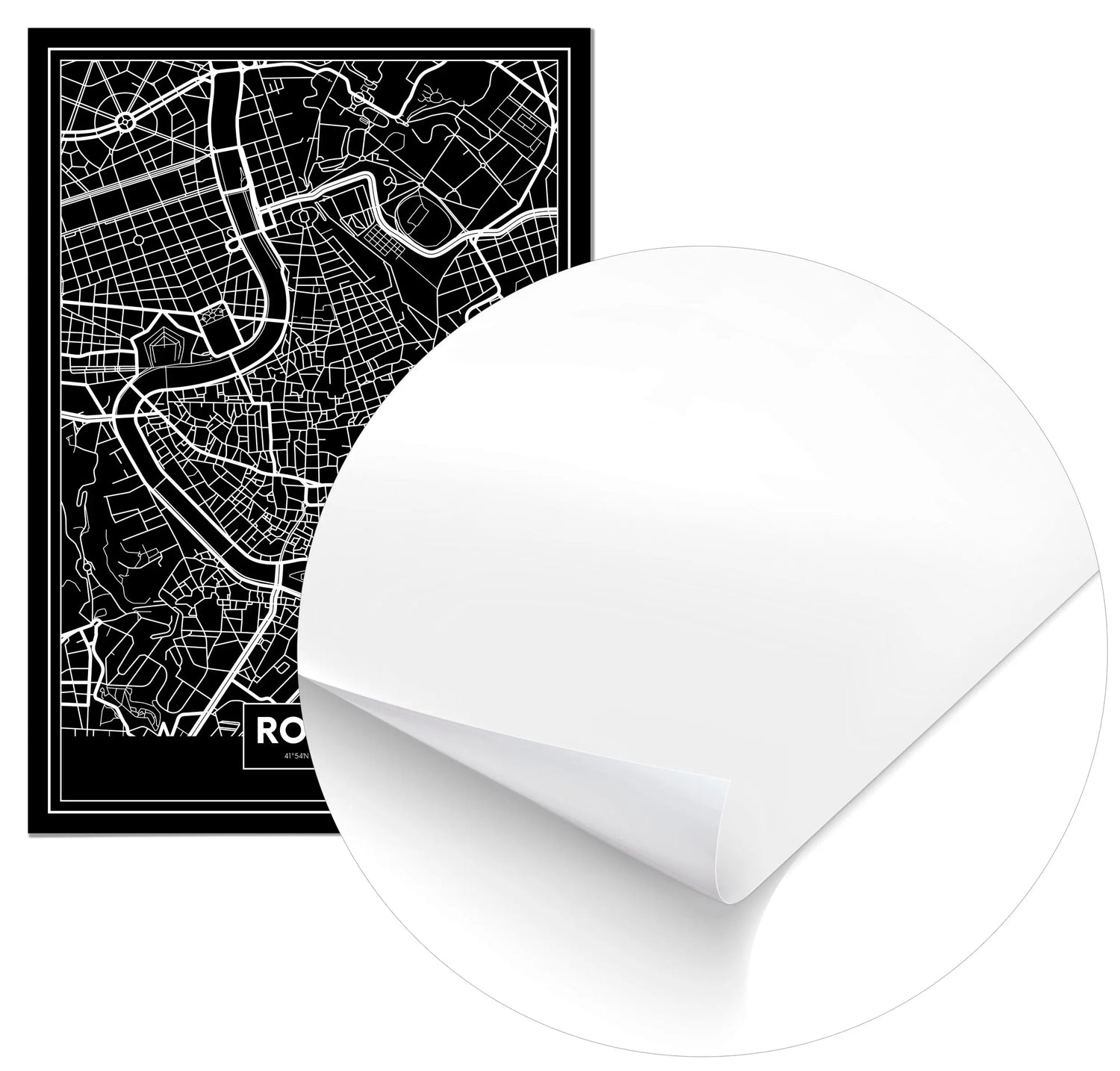 Cuadro Mapa Roma Color Negro Home & Living 