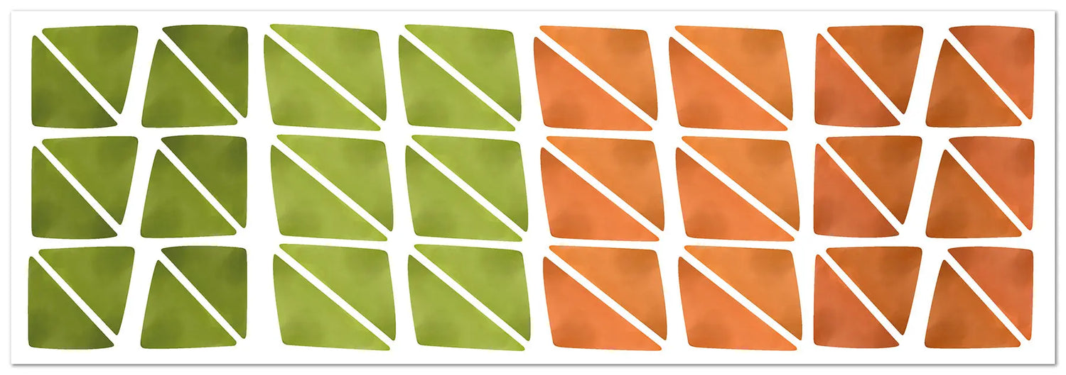 Pegatinas de Pared Triángulos Naranjas y Verdes Pack de 48 freeshipping - Home and Living