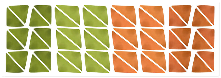 Pegatinas de Pared Triángulos Naranjas y Verdes Pack de 48 freeshipping - Home and Living