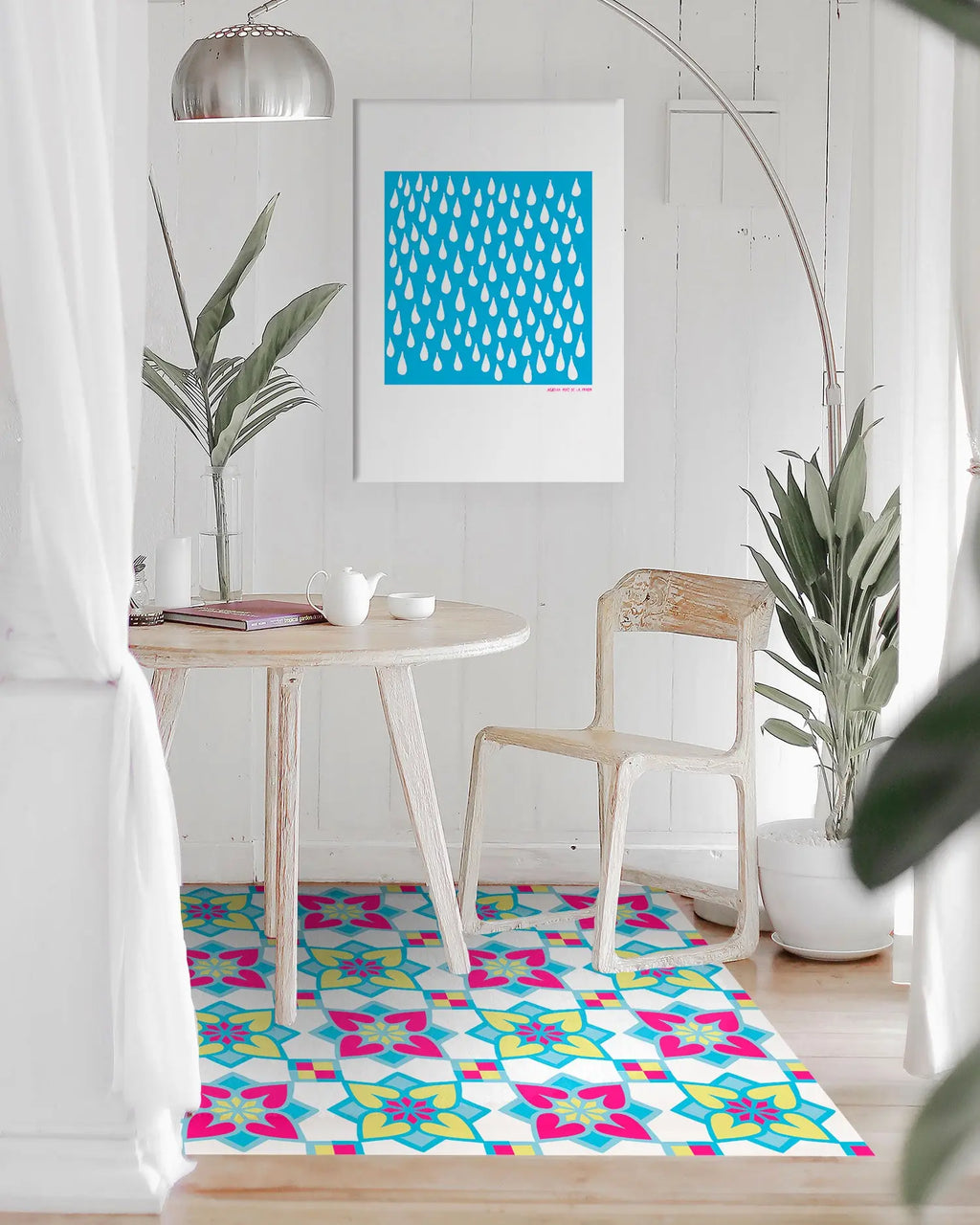 Alfombra Agatha Ruiz de la Prada Baldosas Flores Rosa y Amarillo Home & Living 