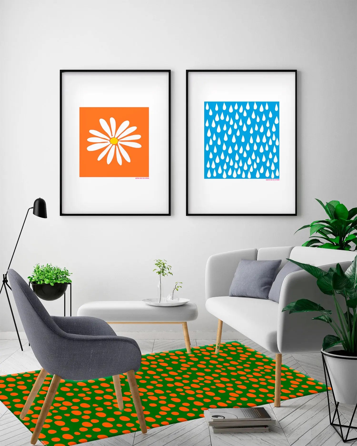 Alfombra Agatha Ruiz de la Prada Estampados Básicos Círculos Naranjas y Verdes Home & Living 