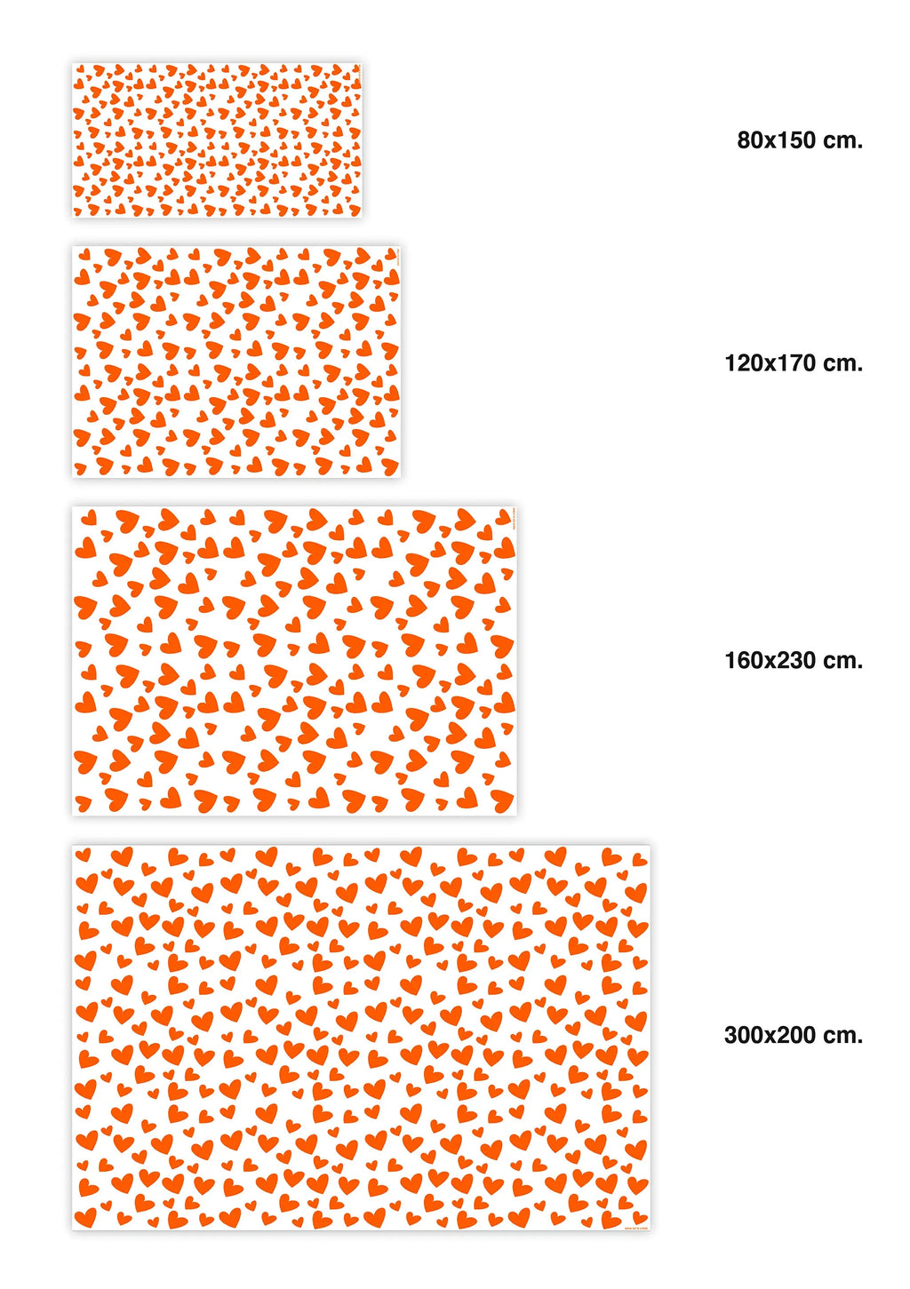 Alfombra Agatha Ruiz de la Prada Estampados Básicos Corazones Naranjas y Blancos Home & Living 