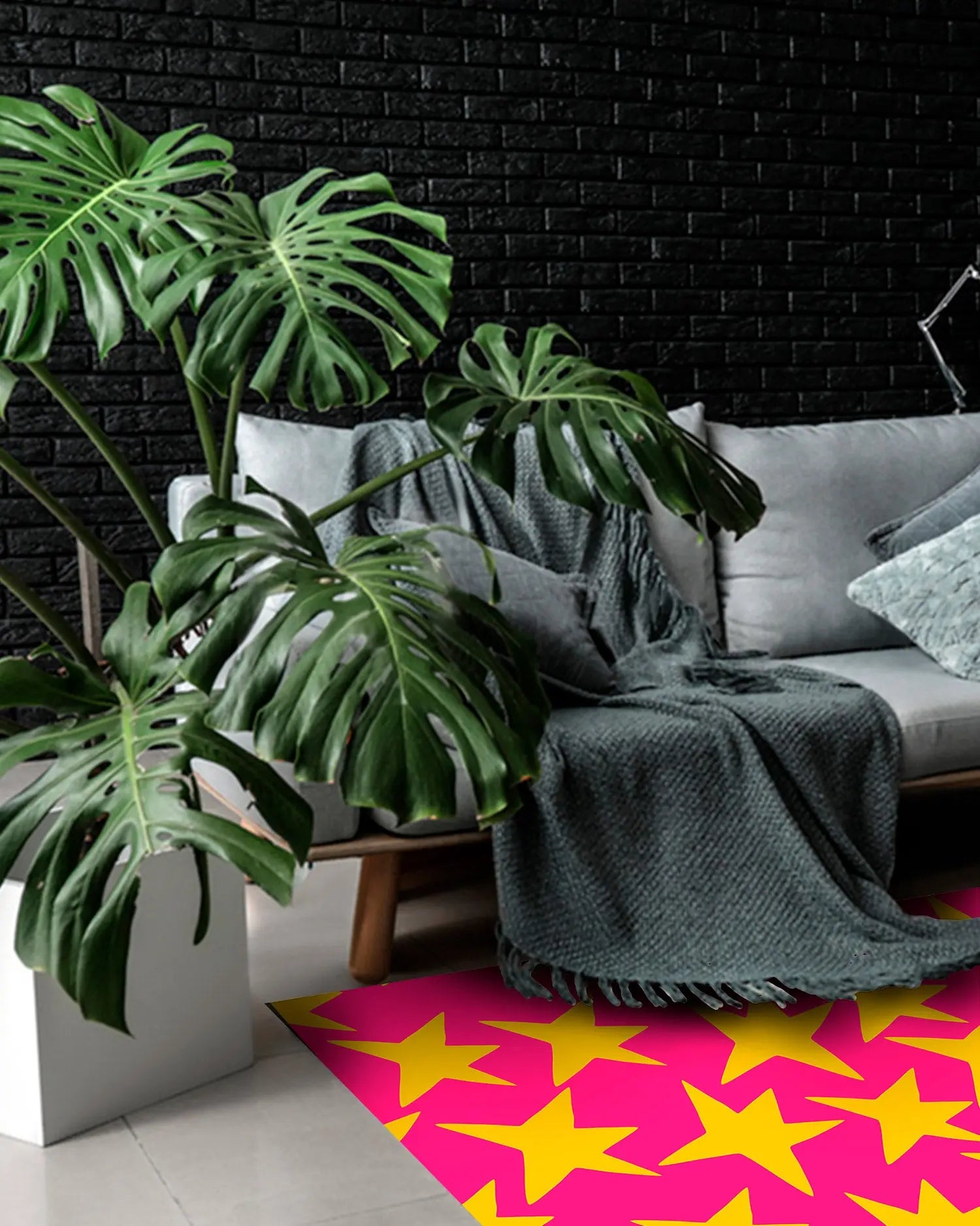 Alfombra Agatha Ruiz de la Prada Estampados Básicos Estrellas Amarillas y Rosas Home & Living 