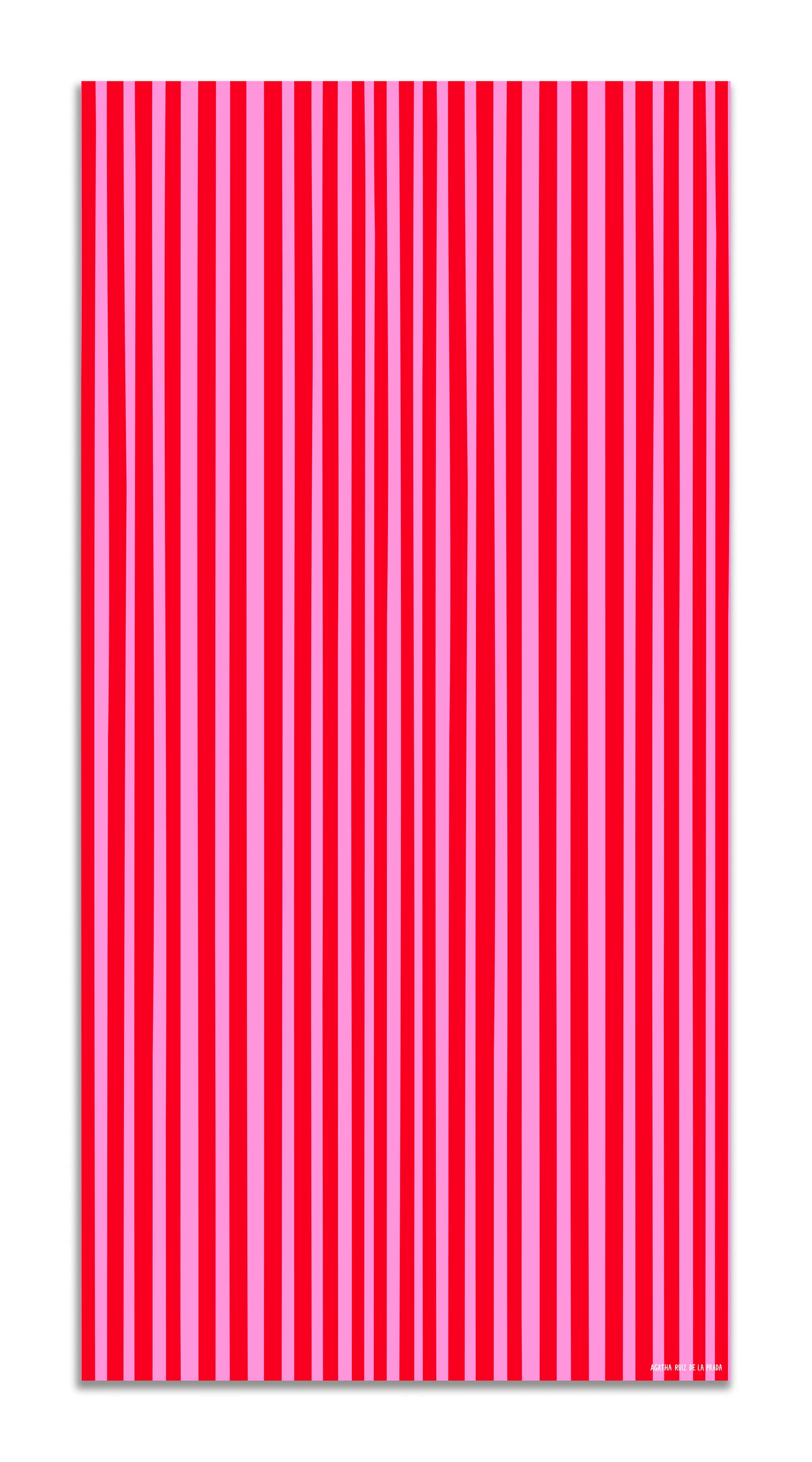 Alfombra Agatha Ruiz de la Prada Estampados Básicos Líneas Rosas y Rojas Home & Living 