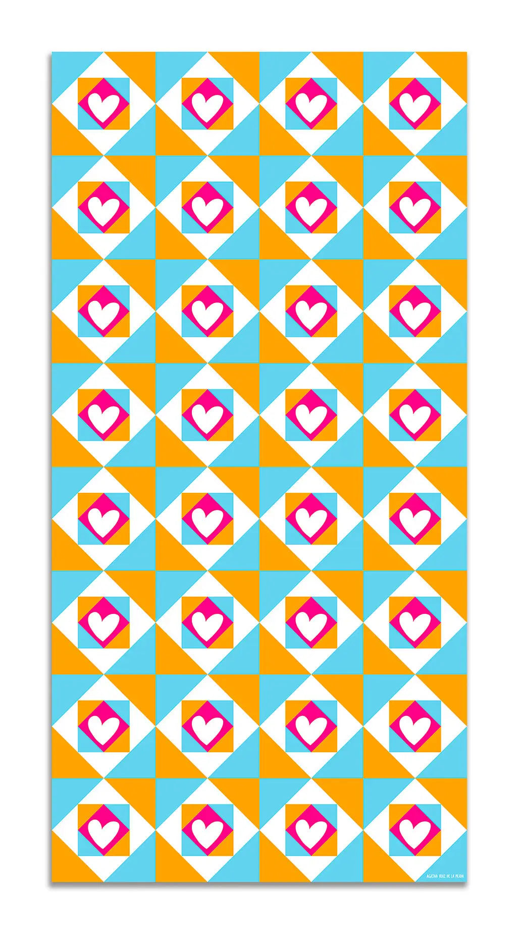 Alfombra Agatha Ruiz de la Prada Hidráulico Azul Baldosas Corazones Home & Living 