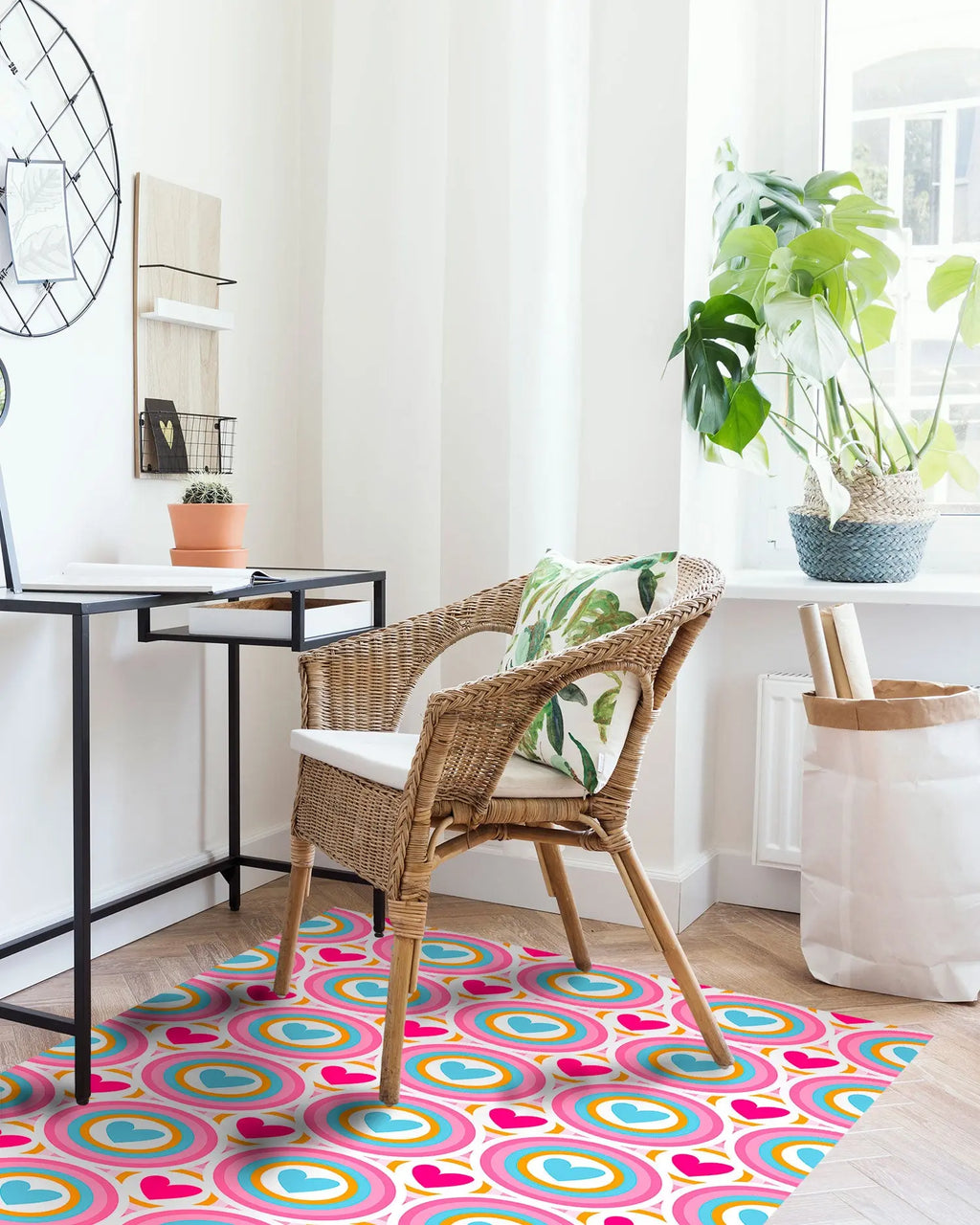 Alfombra Agatha Ruiz de la Prada Hidráulico Azul Corazones Retro Home & Living 