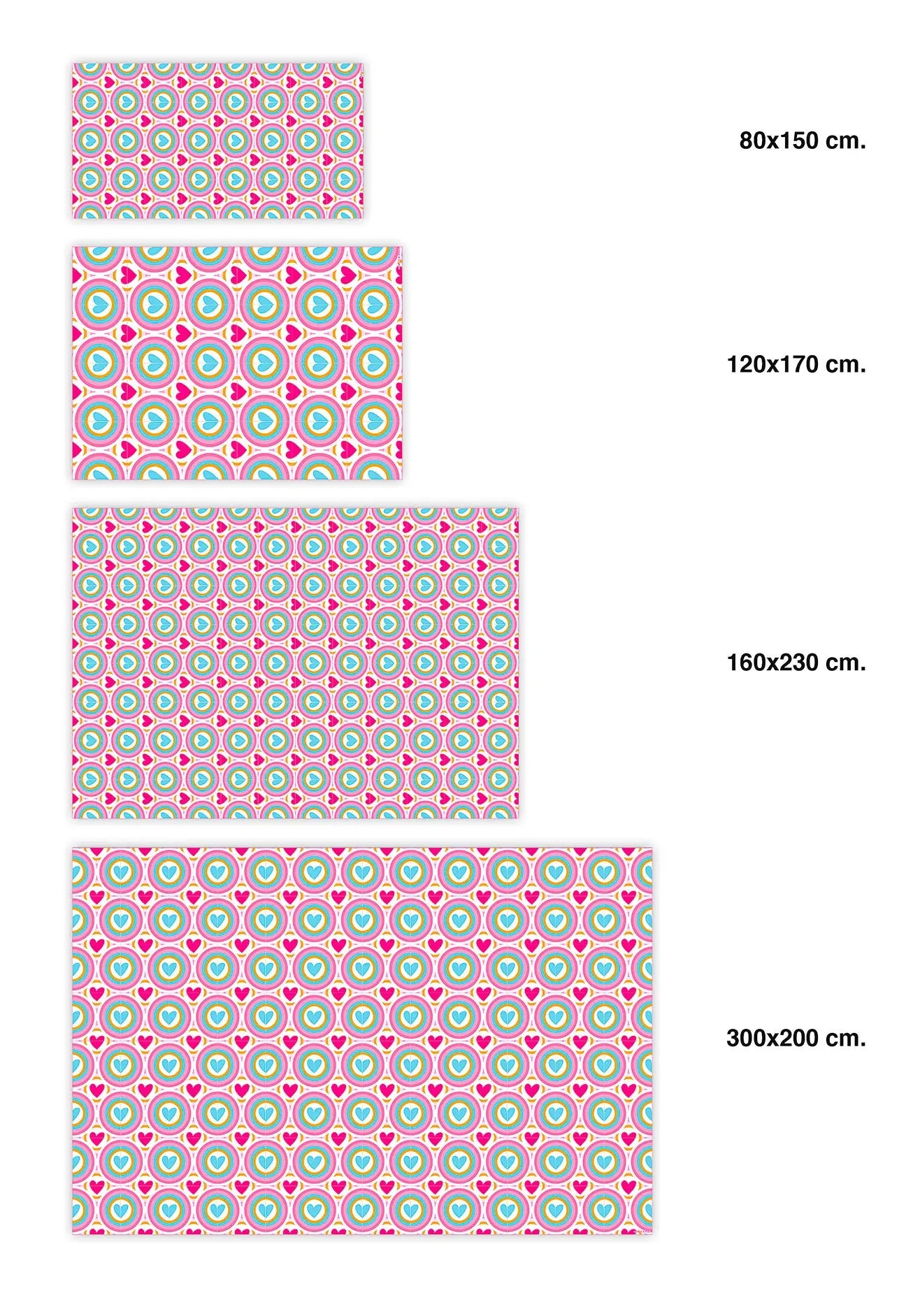 Alfombra Agatha Ruiz de la Prada Hidráulico Azul Corazones Retro Home & Living 