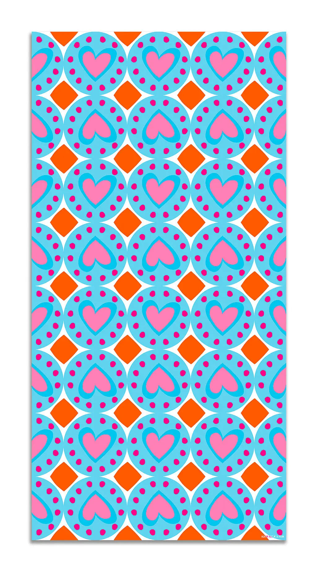Alfombra Agatha Ruiz de la Prada Hidráulico Azul Figuras Corazones Home & Living 