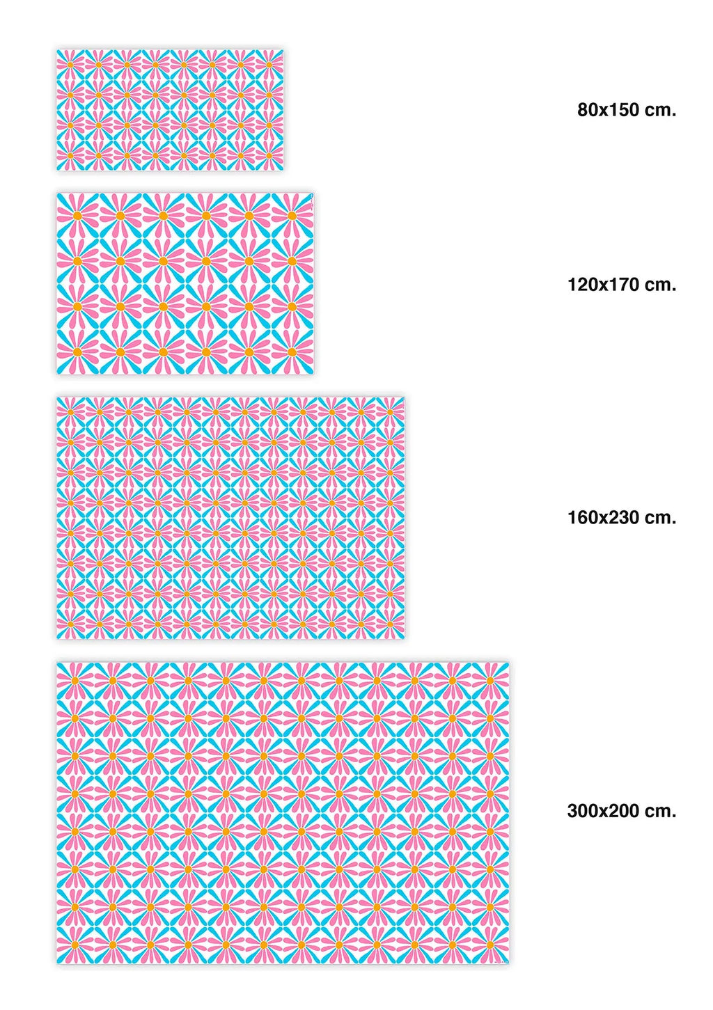 Alfombra Agatha Ruiz de la Prada Hidráulico Azul Margaritas Home & Living 