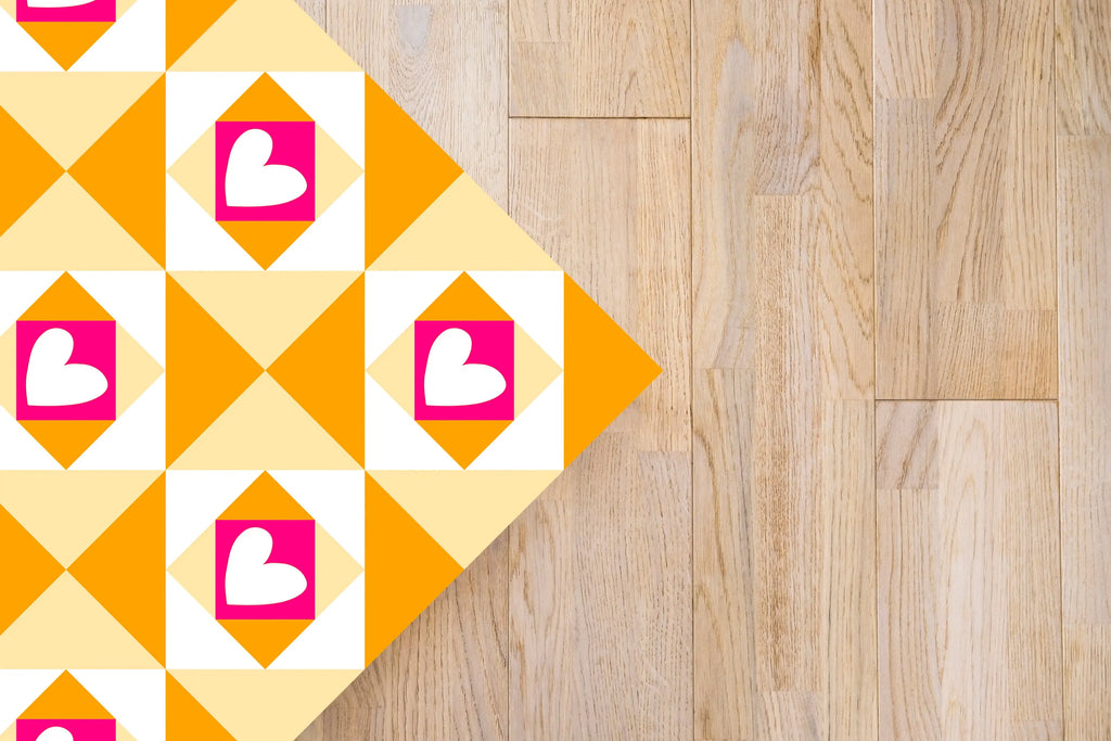 Alfombra Agatha Ruiz de la Prada Hidráulico Crema Baldosas Corazones Home & Living 