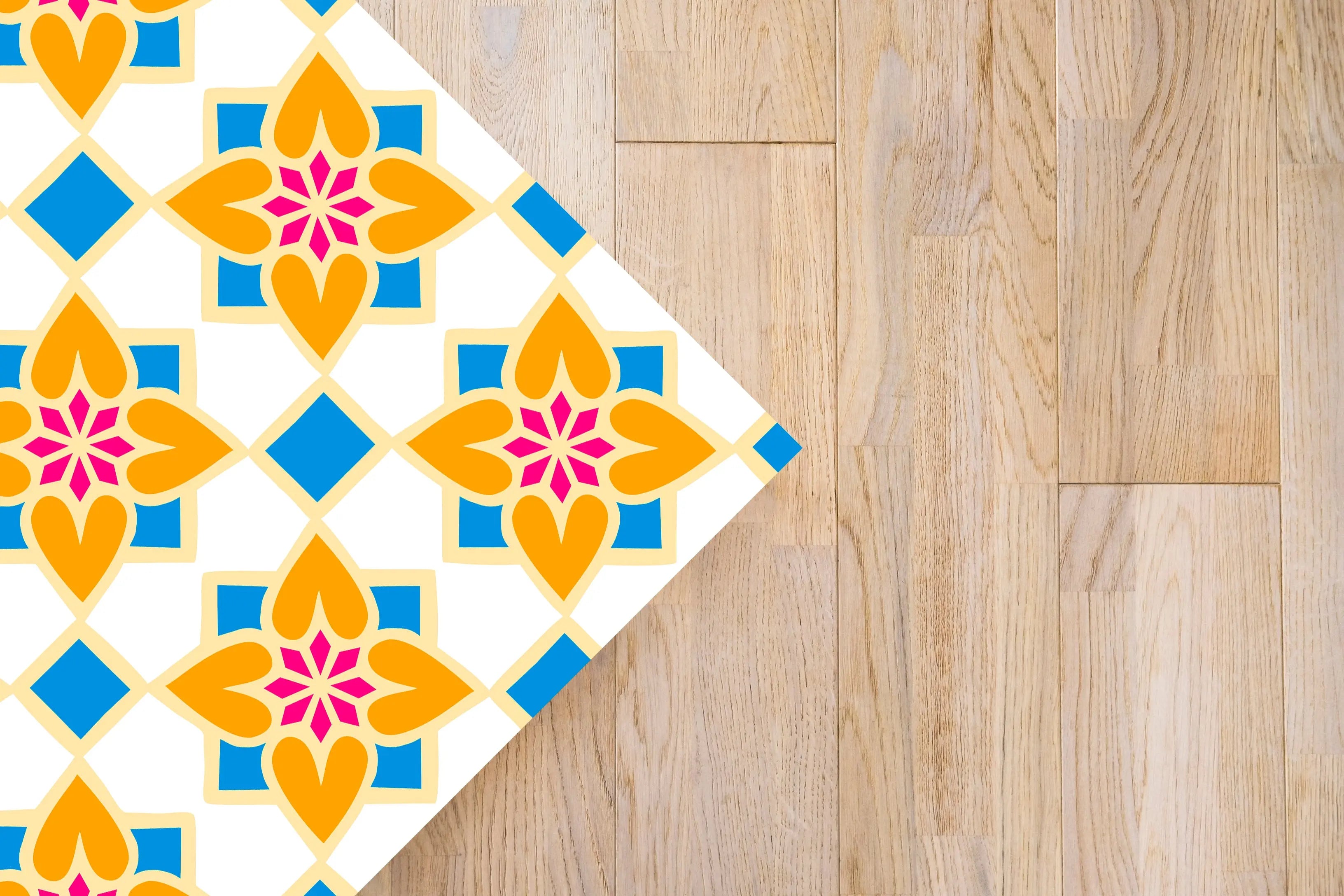 Alfombra Agatha Ruiz de la Prada Hidráulico Crema Baldosas Flores Home & Living 