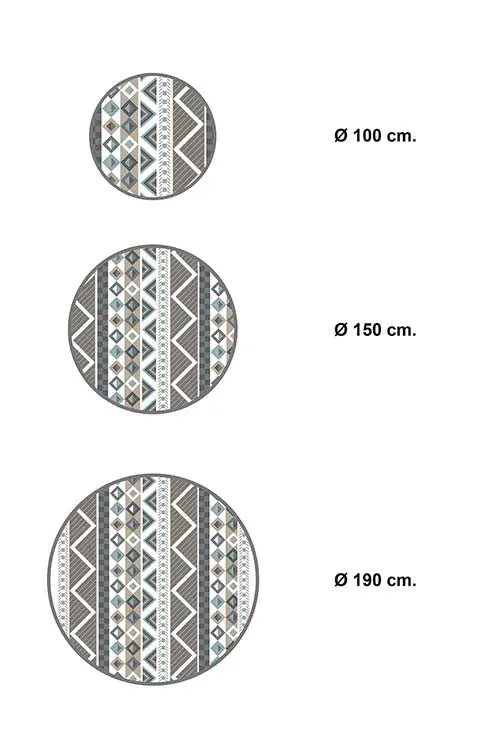 Alfombra Azteca Azul Redonda Home & Living 