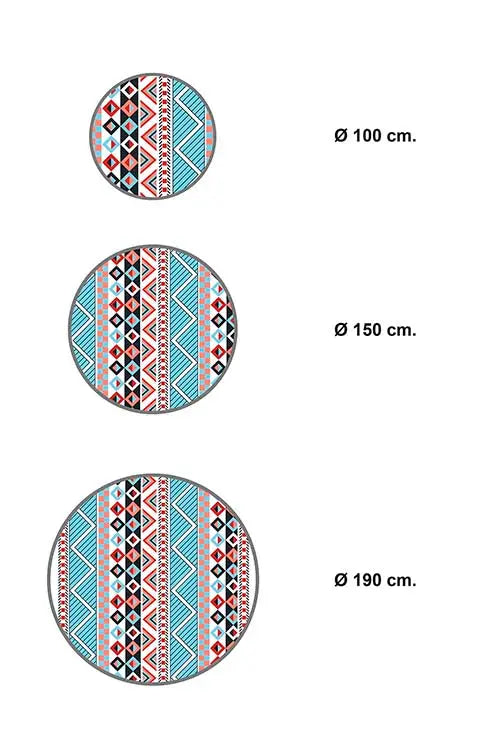 Alfombra Azteca Multicolor Redonda Home & Living 