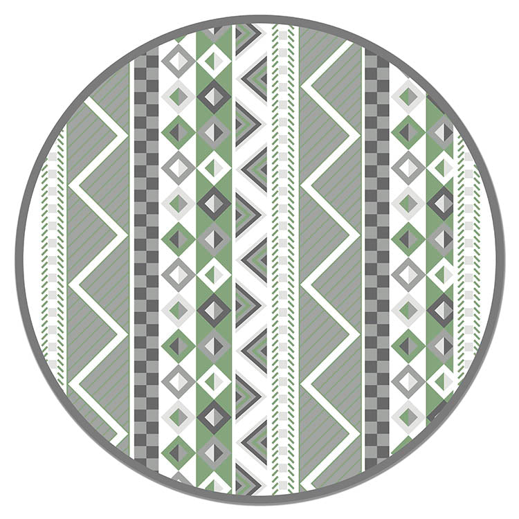 Alfombra Azteca Verde Redonda Home & Living 