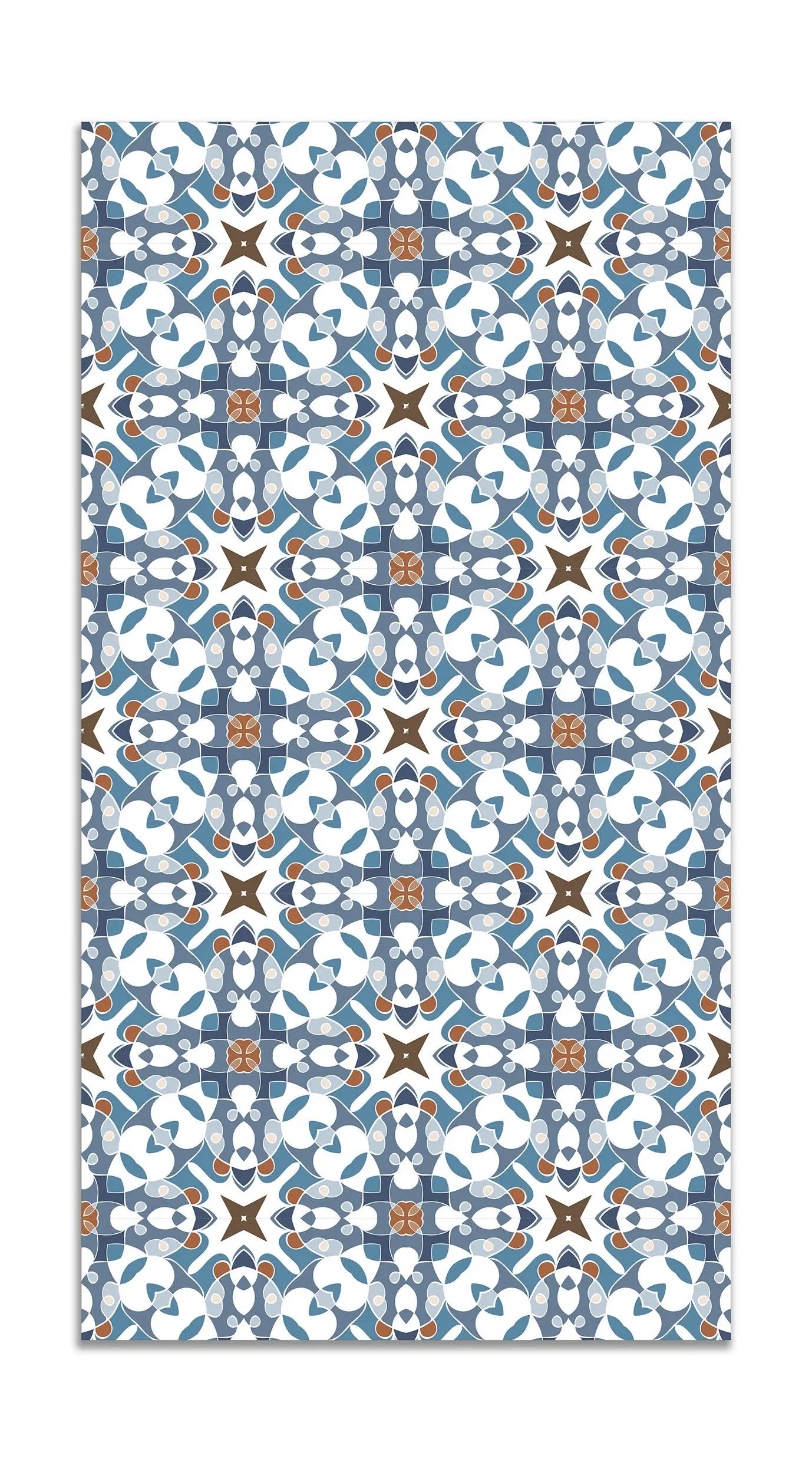 Alfombra Azulejo Hidráulico Tipo Oriental Azul freeshipping - Home and Living