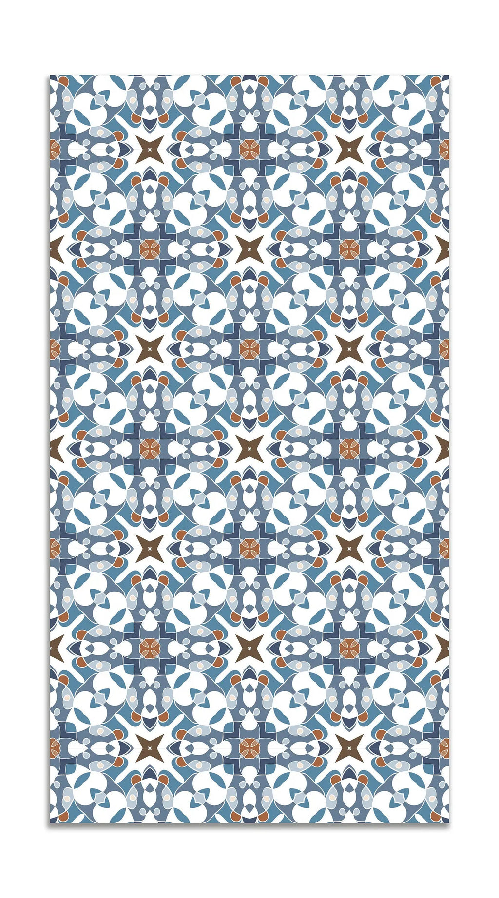 Alfombra Azulejo Hidráulico Tipo Oriental Azul freeshipping - Home and Living