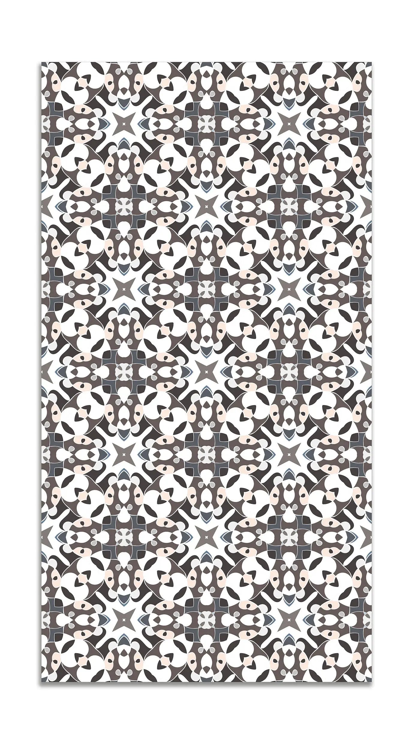 Alfombra Azulejo Hidráulico Tipo Oriental Gris freeshipping - Home and Living