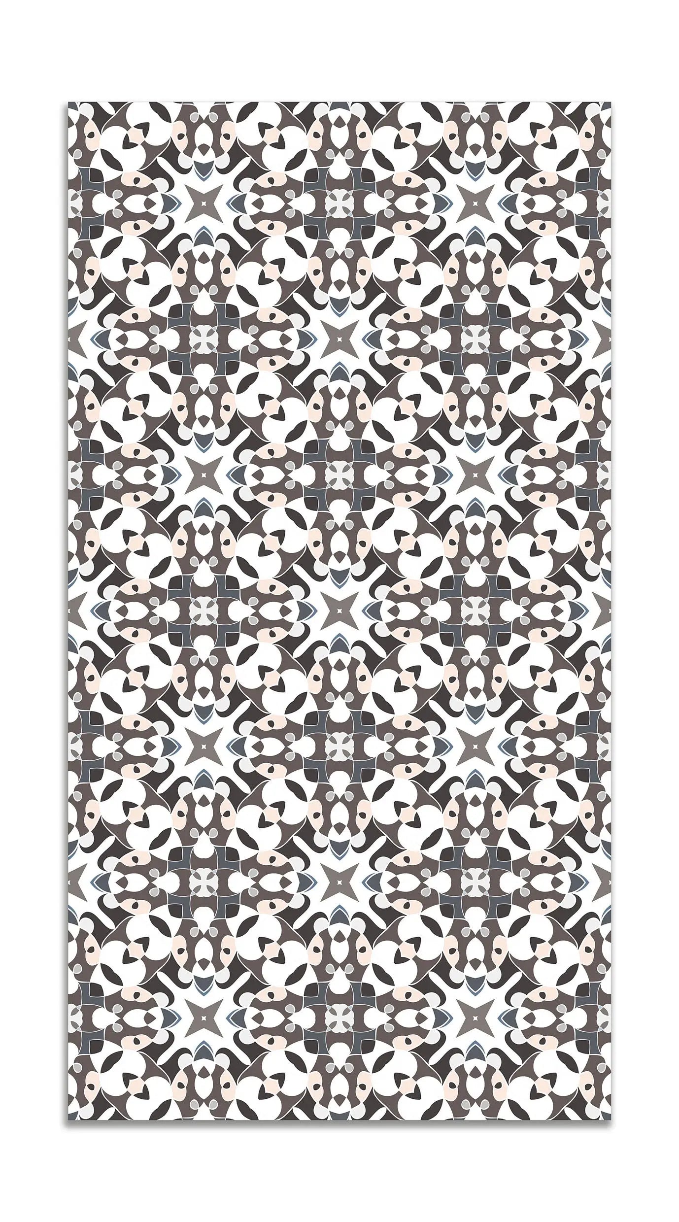Alfombra Azulejo Hidráulico Tipo Oriental Gris freeshipping - Home and Living