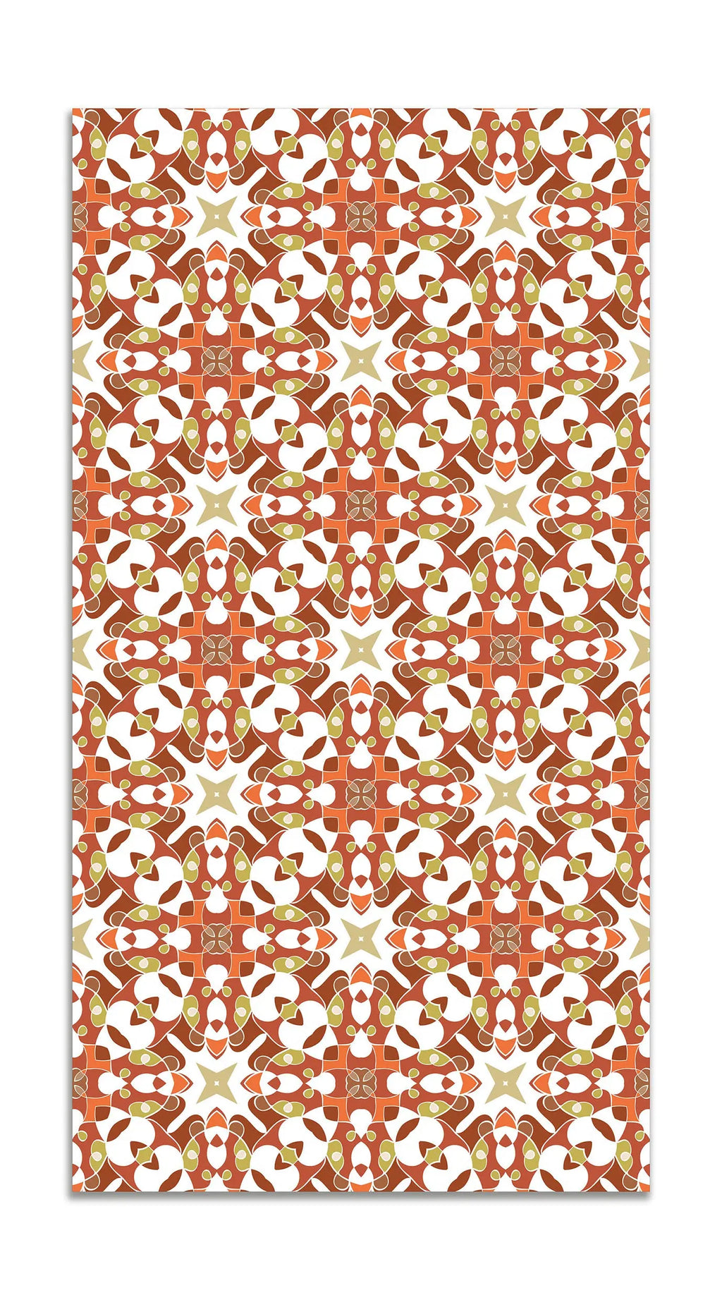 Alfombra Azulejo Hidráulico Tipo Oriental Naranja freeshipping - Home and Living