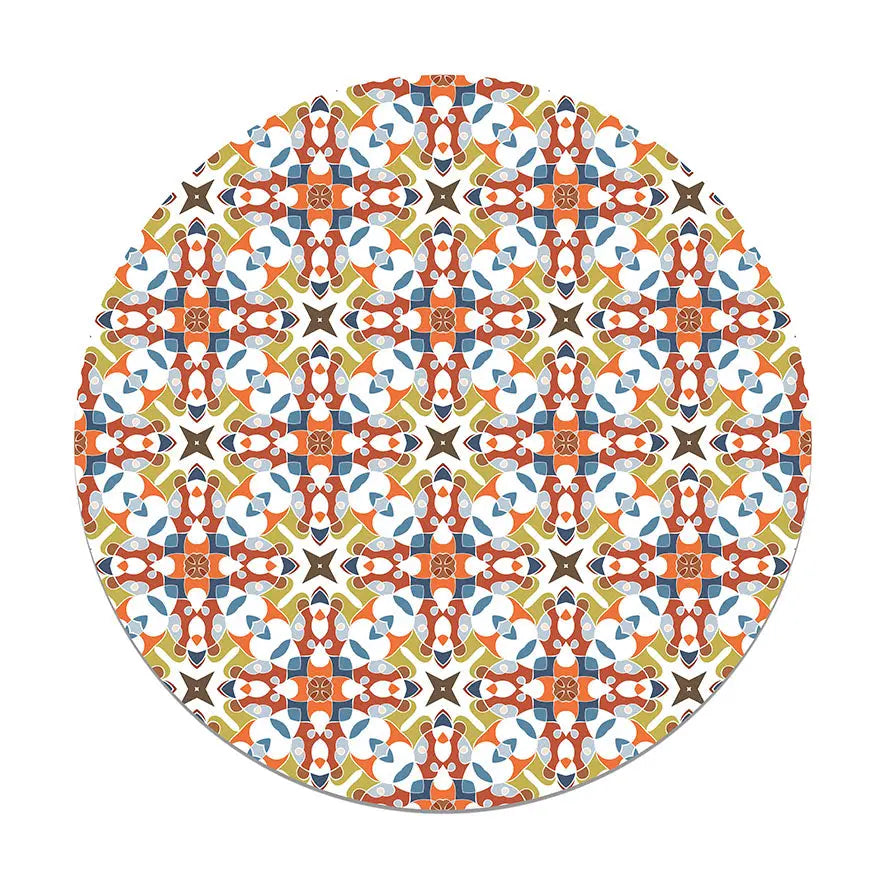 Alfombra Azulejo Hidráulico Tipo Oriental Original Redonda freeshipping - Home and Living
