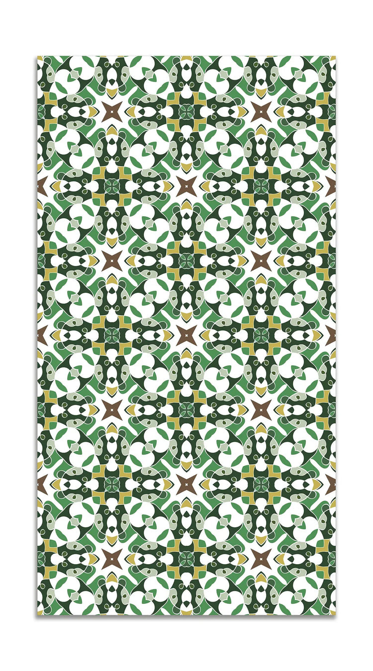 Alfombra Azulejo Hidráulico Tipo Oriental Verde freeshipping - Home and Living