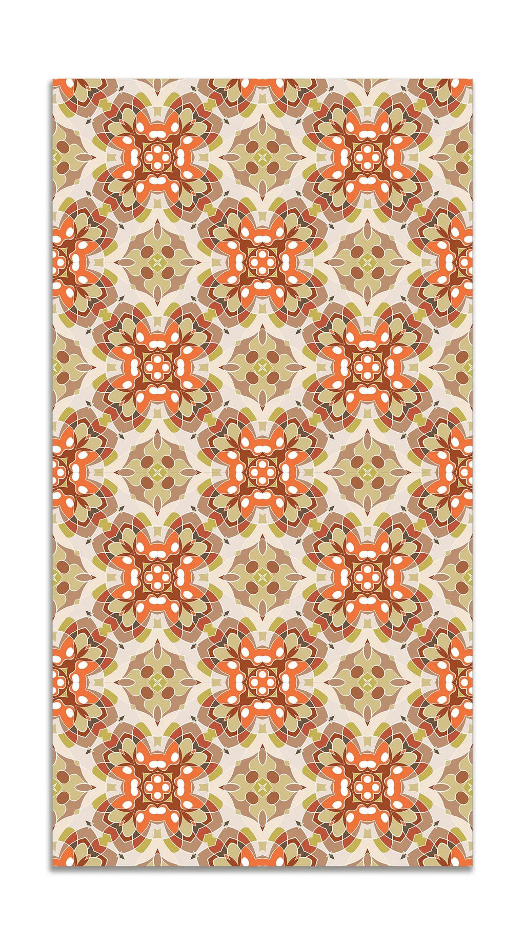 Alfombra Azulejo Oriental Naranja freeshipping - Home and Living