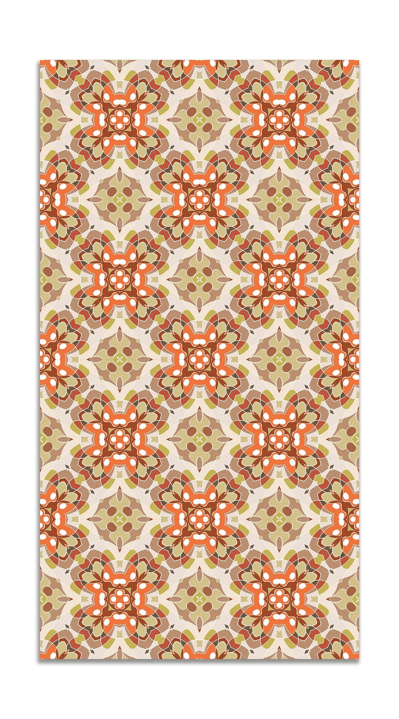 Alfombra Azulejo Oriental Naranja freeshipping - Home and Living