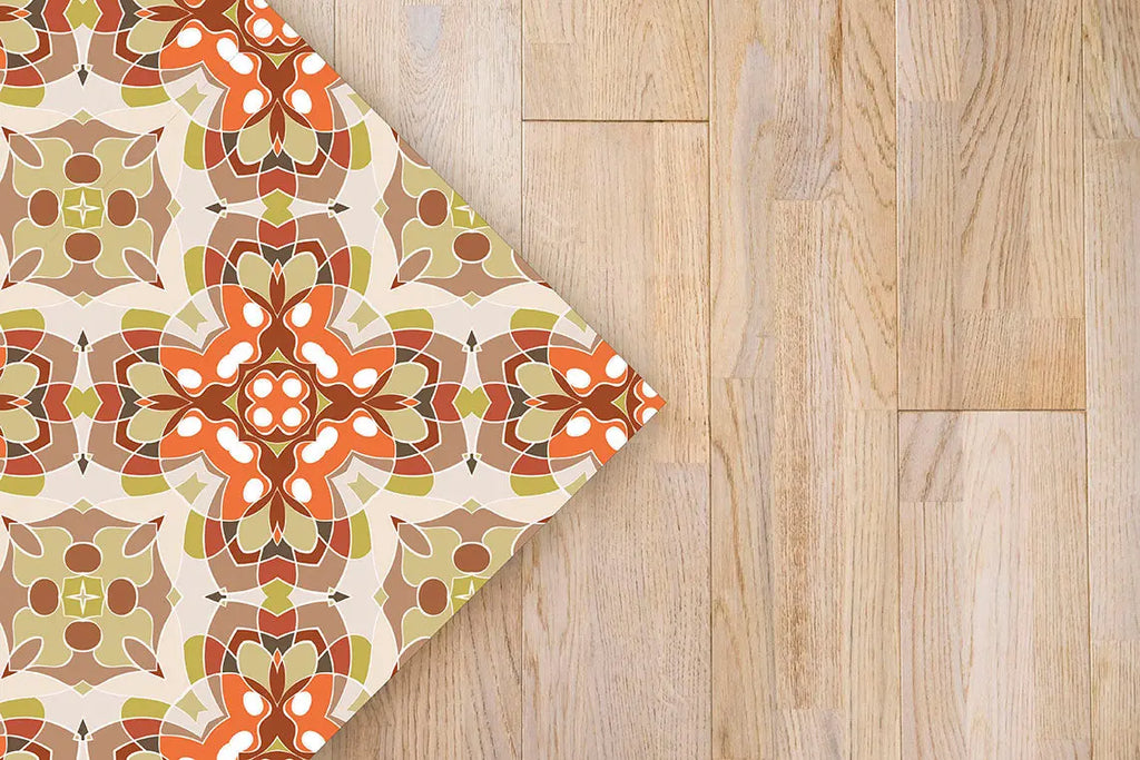 Alfombra Azulejo Oriental Naranja freeshipping - Home and Living