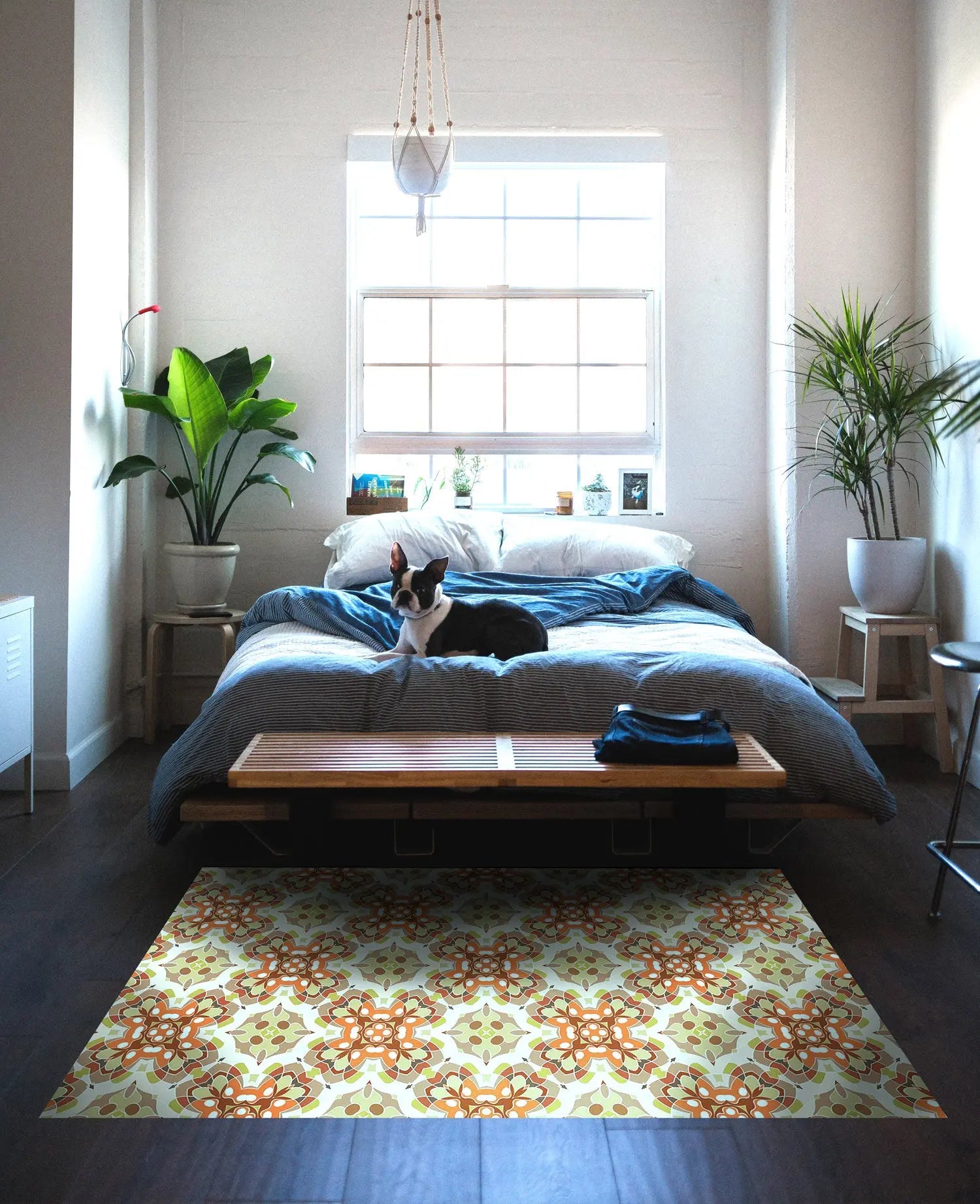 Alfombra Azulejo Oriental Naranja freeshipping - Home and Living