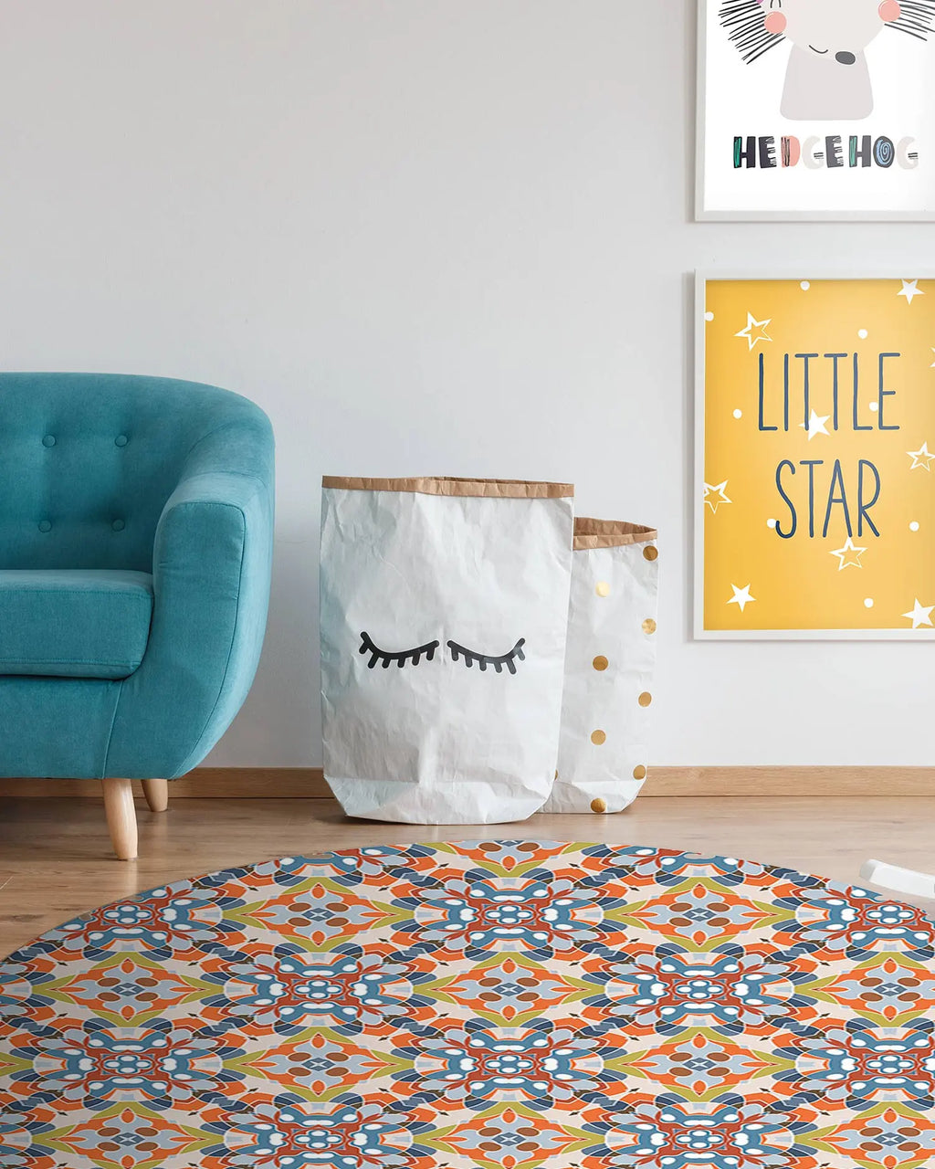 Alfombra Azulejo Oriental Original Redonda freeshipping - Home and Living