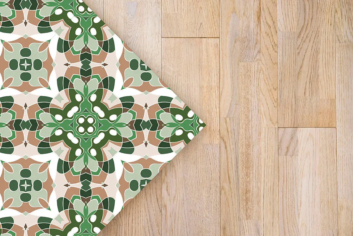 Alfombra Azulejo Oriental Verde freeshipping - Home and Living