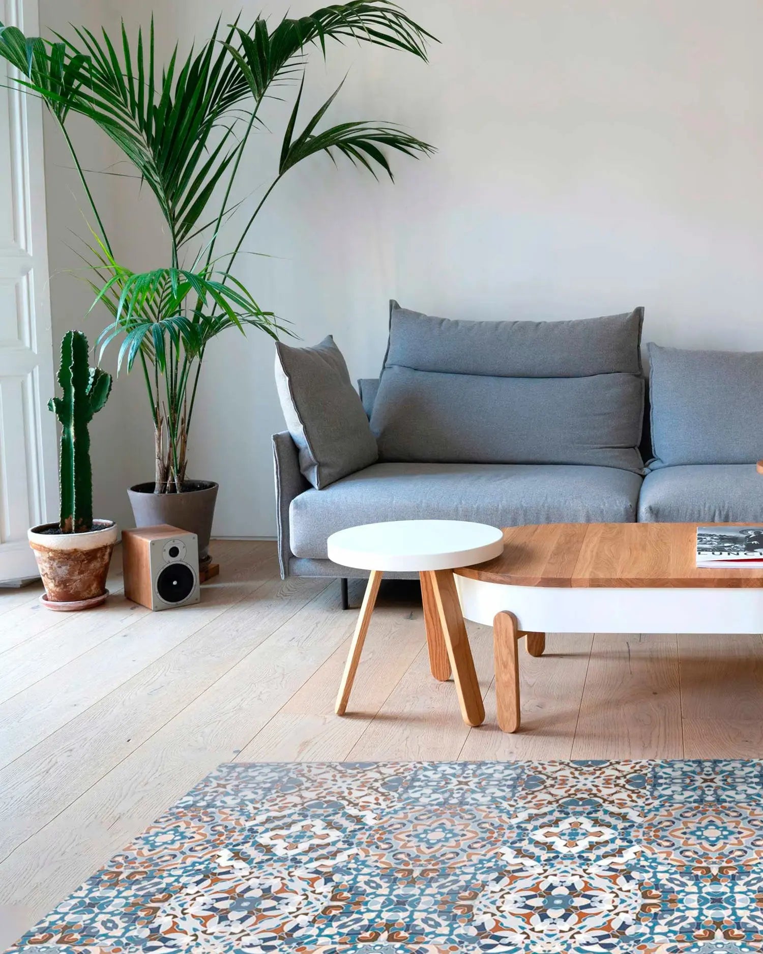 Alfombra Baldosa Hidráulico Oriental Azul freeshipping - Home and Living