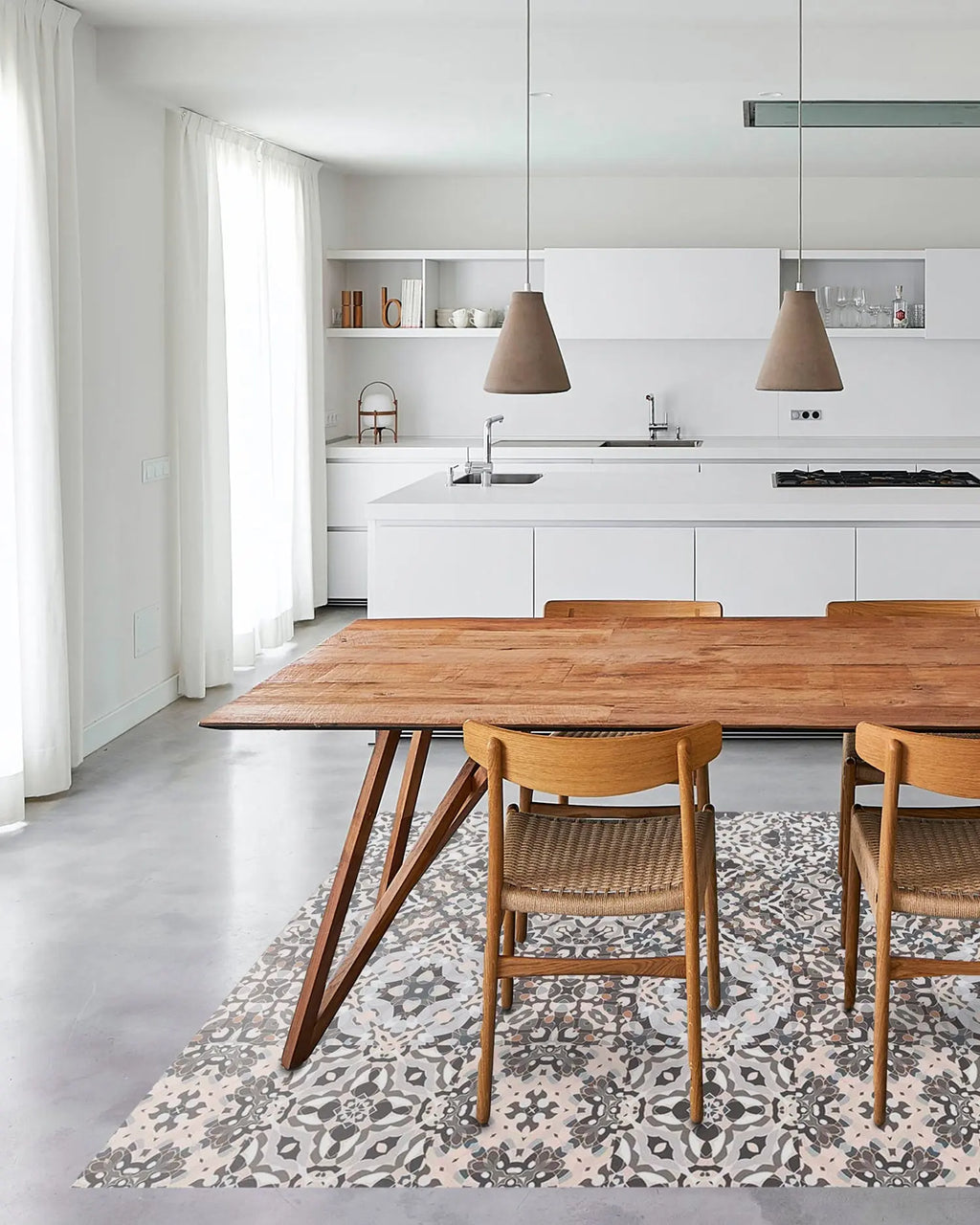 Alfombra Baldosa Hidráulico Oriental Gris freeshipping - Home and Living