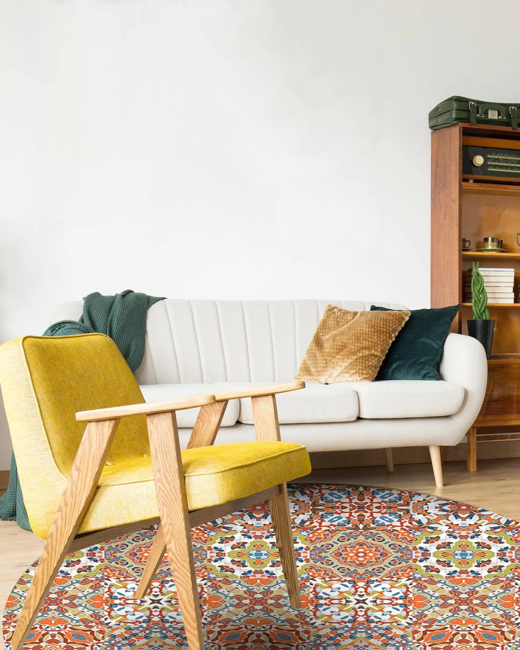 Alfombra Baldosa Hidráulico Oriental Original Redonda freeshipping - Home and Living