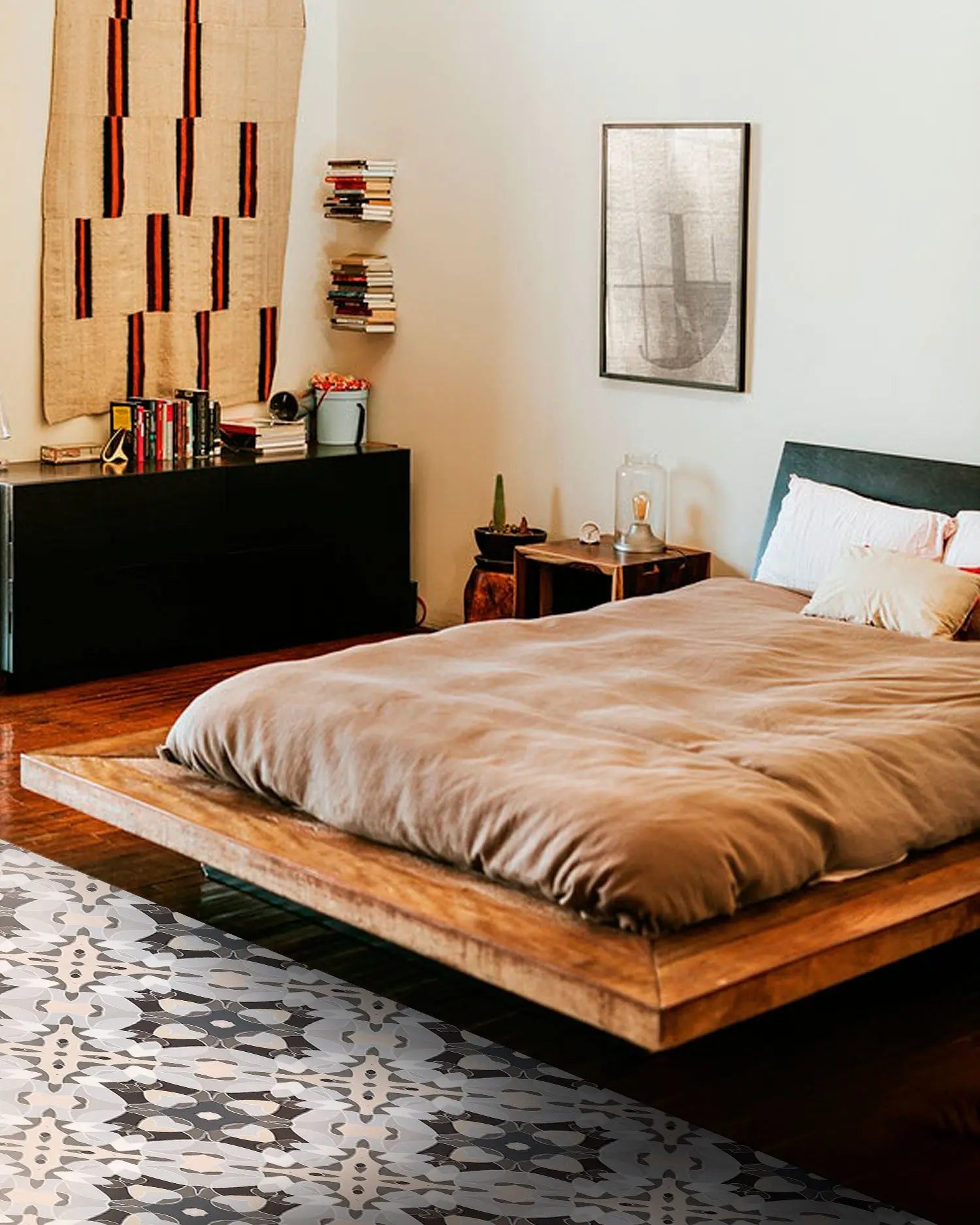 Alfombra Baldosa Modelo Oriental Gris freeshipping - Home and Living