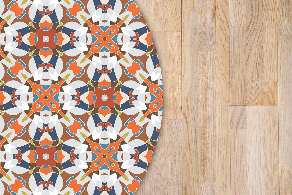 Alfombra Baldosa Modelo Oriental Original Redonda freeshipping - Home and Living