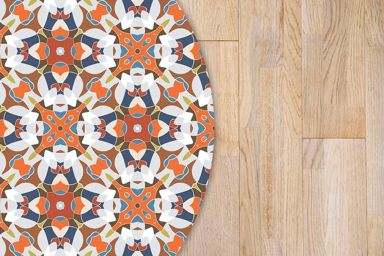 Alfombra Baldosa Modelo Oriental Original Redonda freeshipping - Home and Living