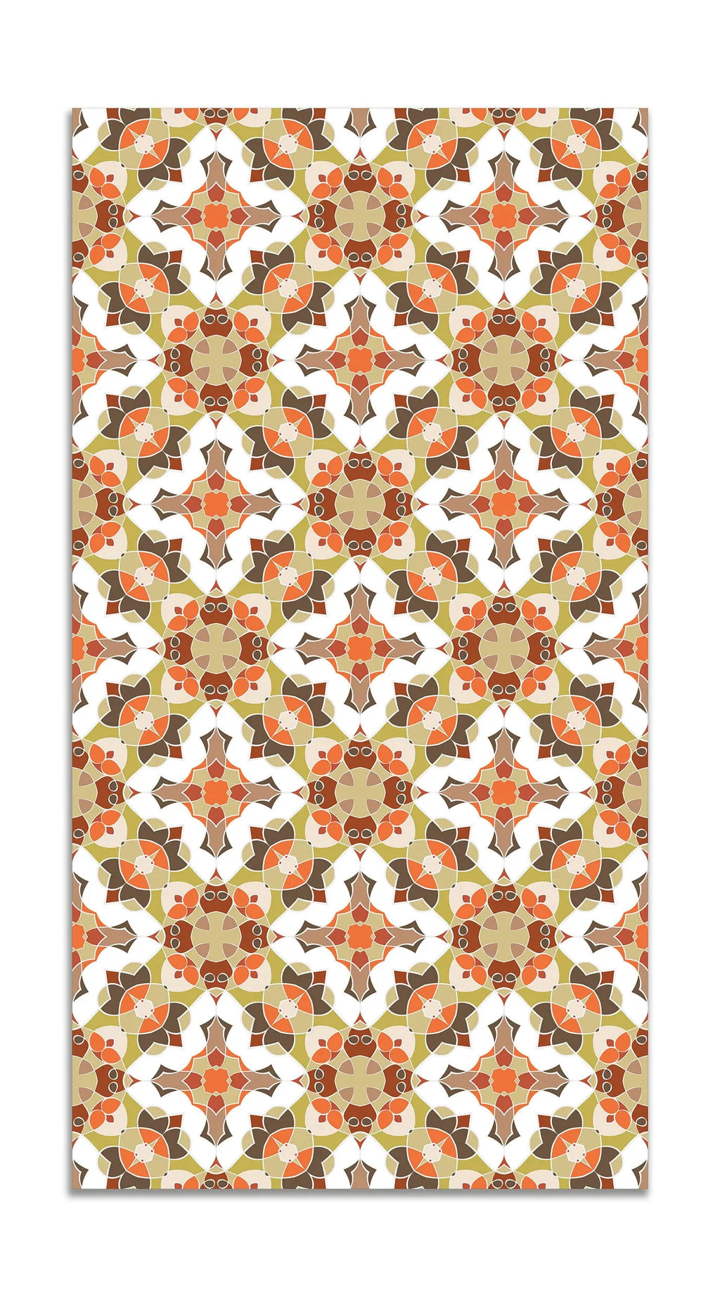 Alfombra Baldosín Estilo Oriental Naranja freeshipping - Home and Living
