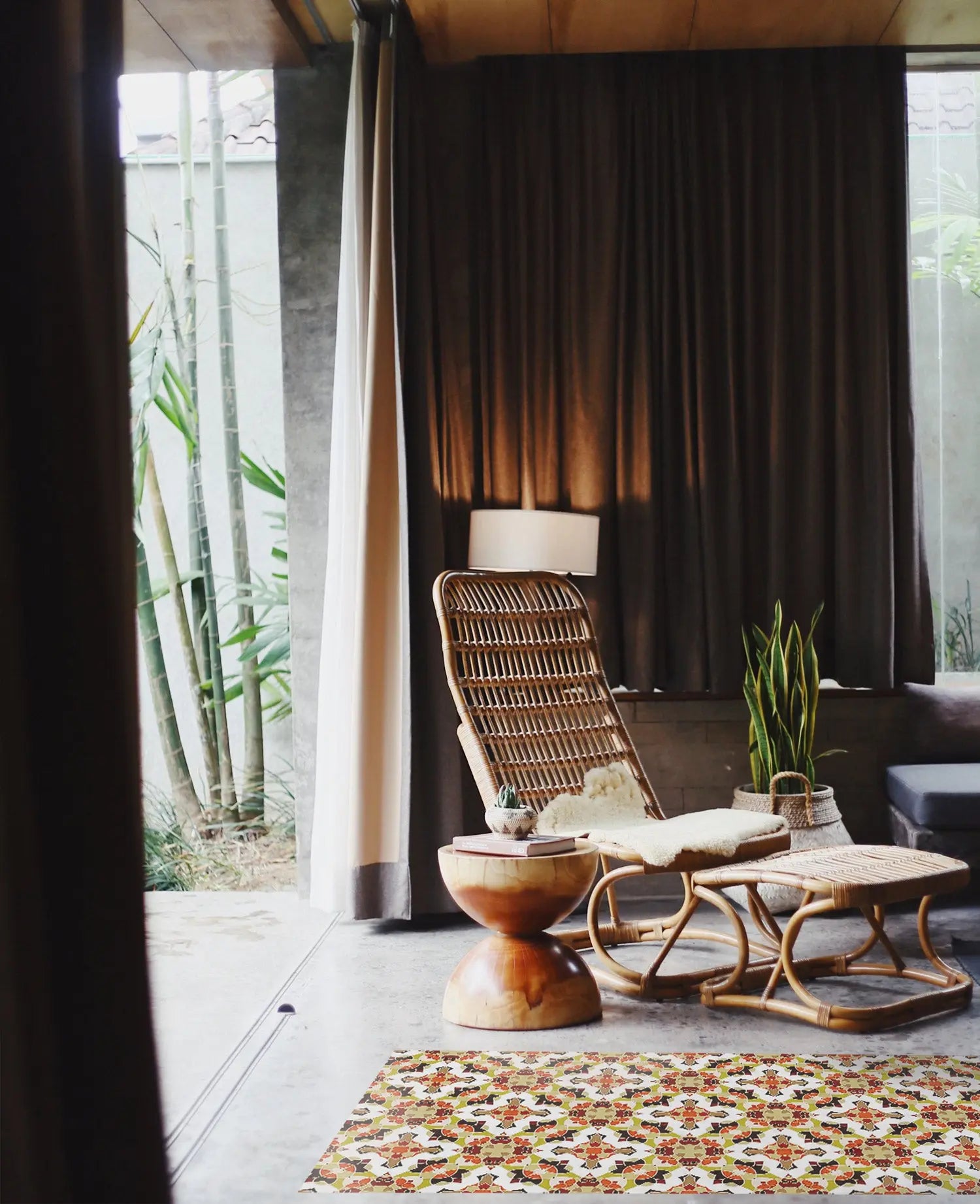 Alfombra Baldosín Estilo Oriental Naranja freeshipping - Home and Living