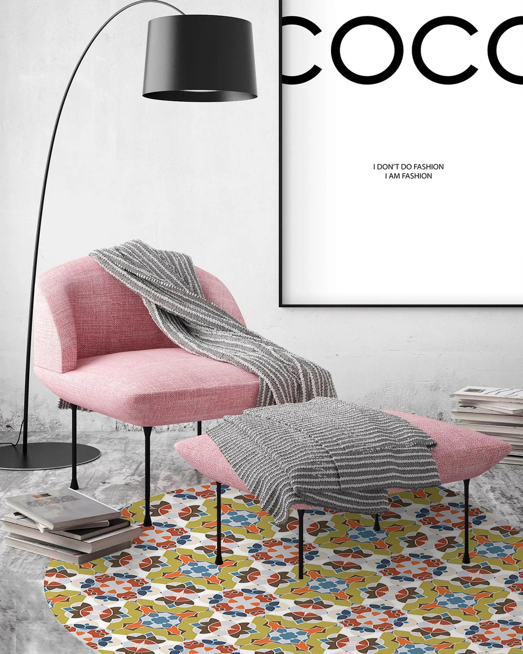 Alfombra Baldosín Estilo Oriental Original Redonda freeshipping - Home and Living