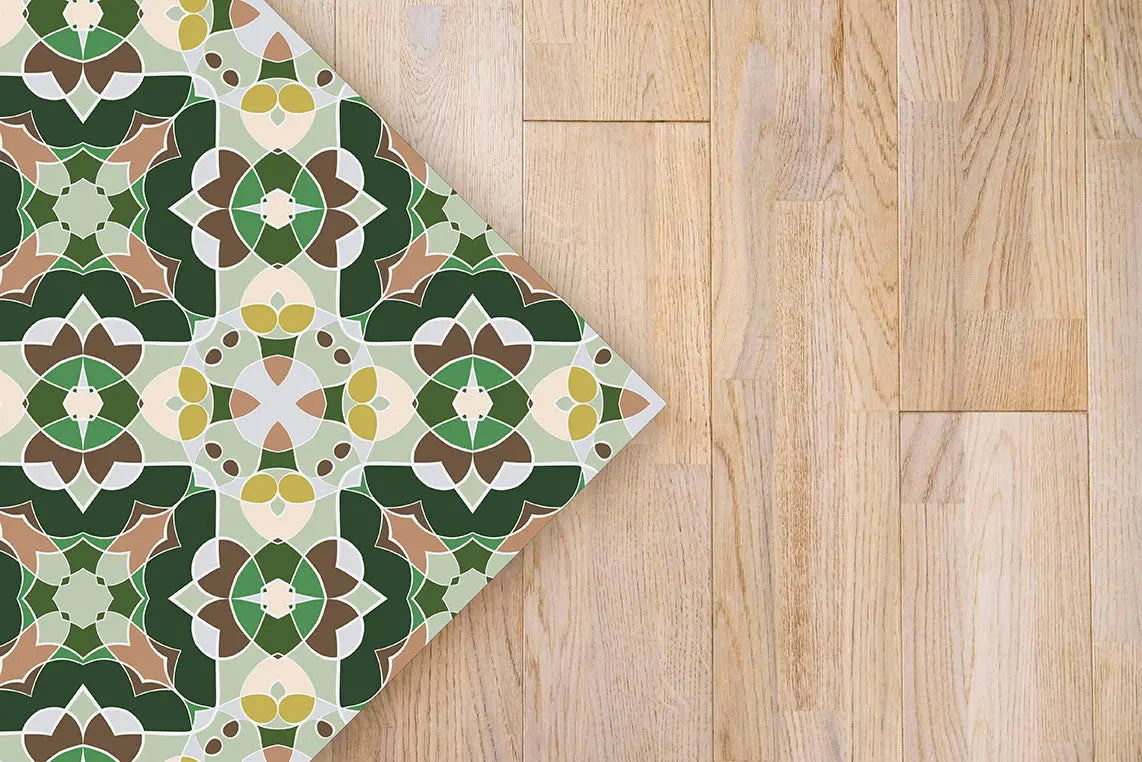 Alfombra Baldosín Estilo Oriental Verde freeshipping - Home and Living