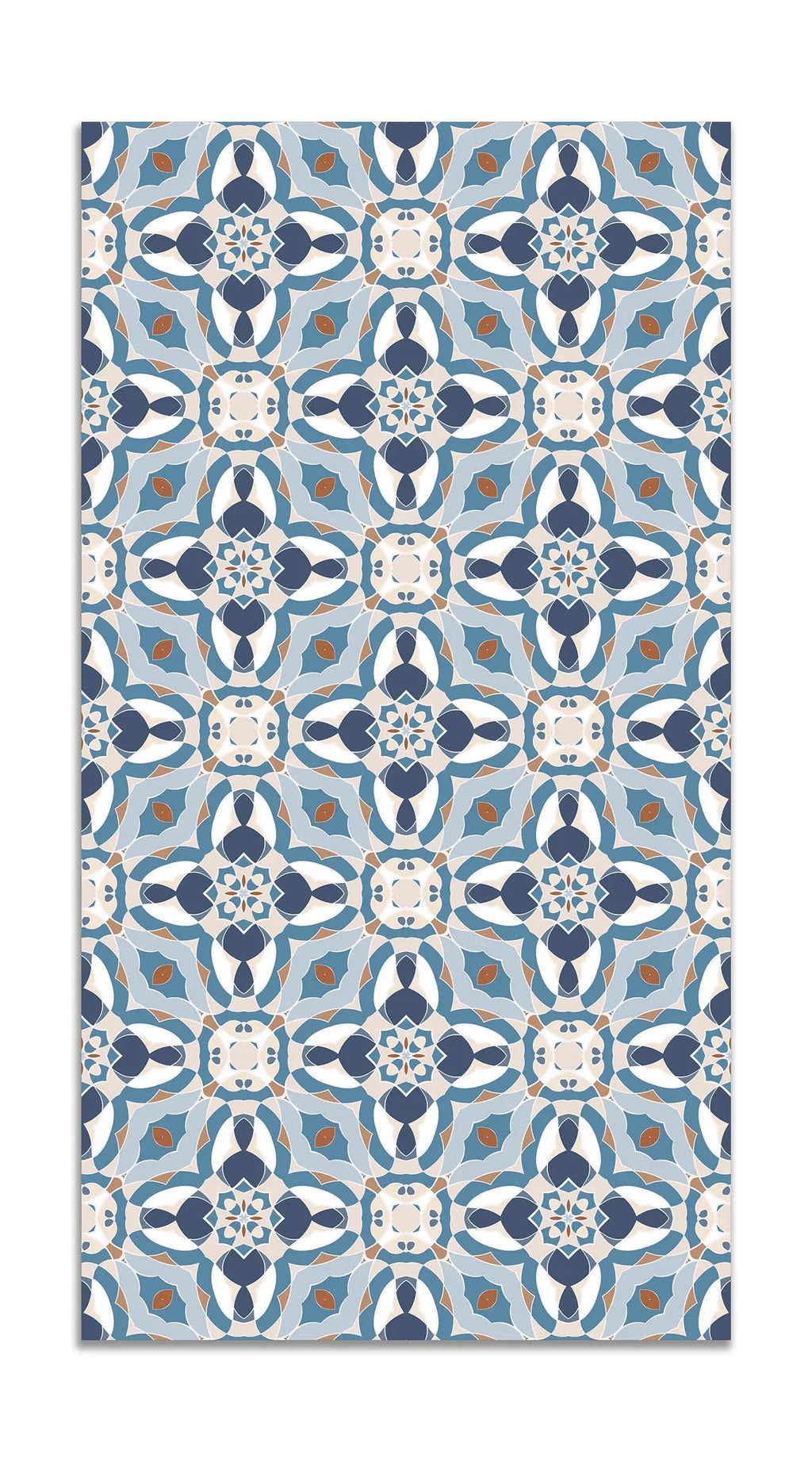 Alfombra Baldosín Oriental Caleidoscopio Azul freeshipping - Home and Living