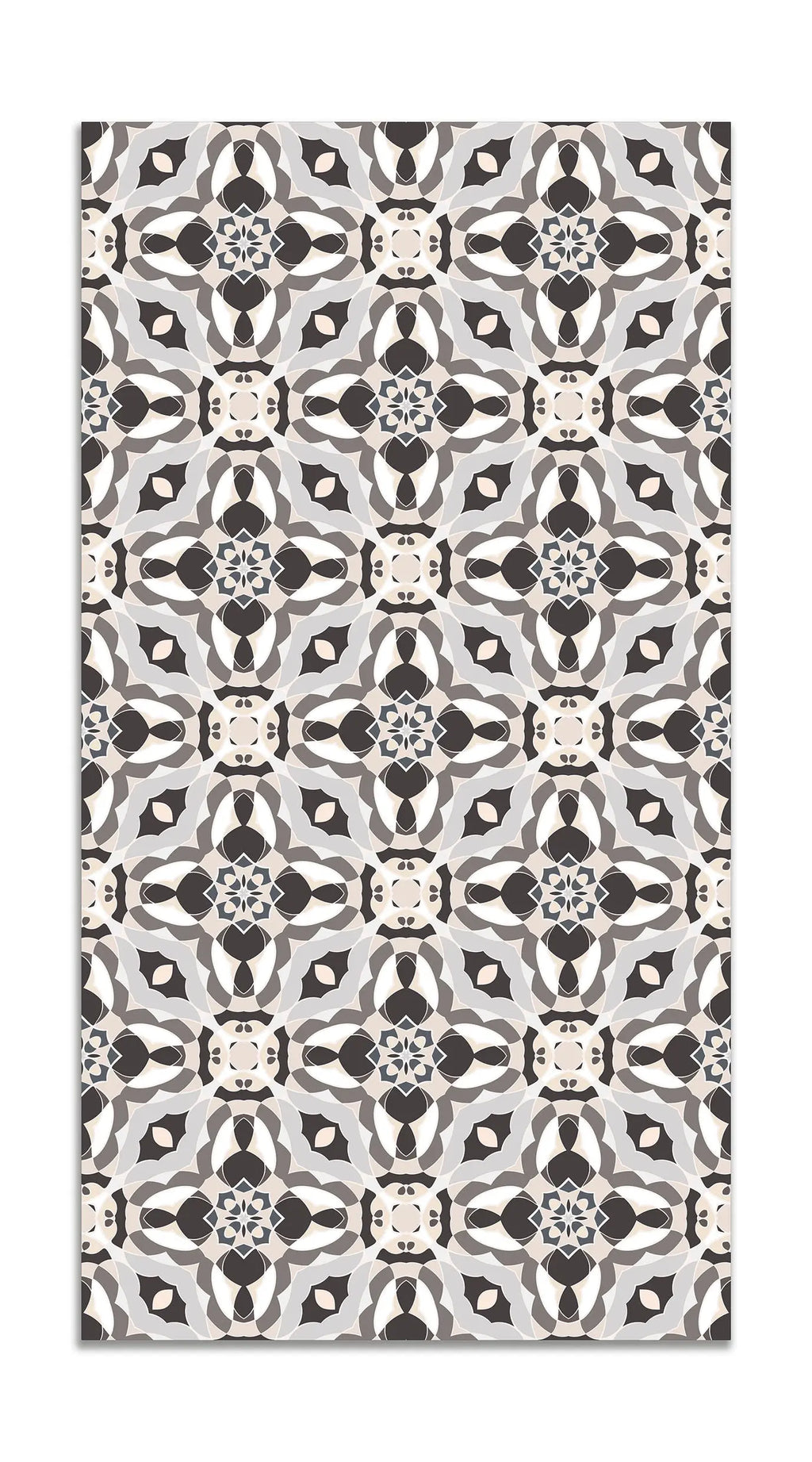 Alfombra Baldosín Oriental Caleidoscopio Gris freeshipping - Home and Living