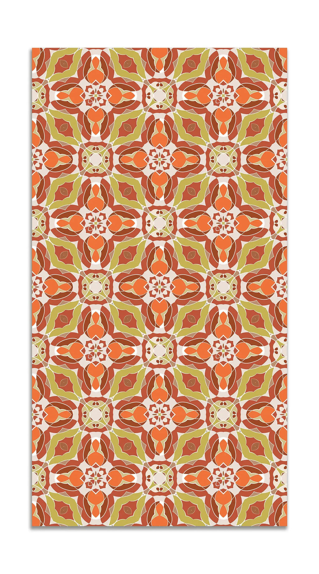 Alfombra Baldosín Oriental Caleidoscopio Naranja freeshipping - Home and Living