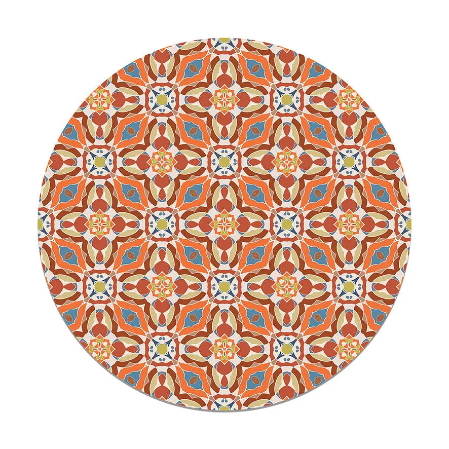 Alfombra Baldosín Oriental Caleidoscopio Original Redonda freeshipping - Home and Living