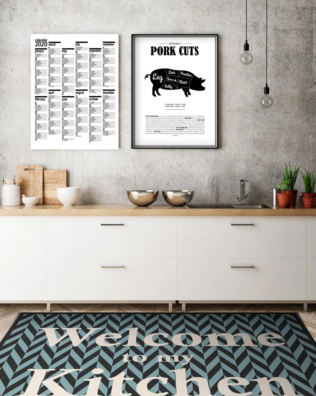 Alfombra Bienvenido a mi Cocina Azul freeshipping - Home and Living